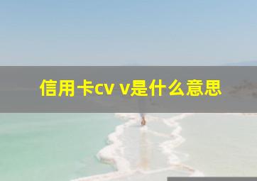 信用卡cv v是什么意思